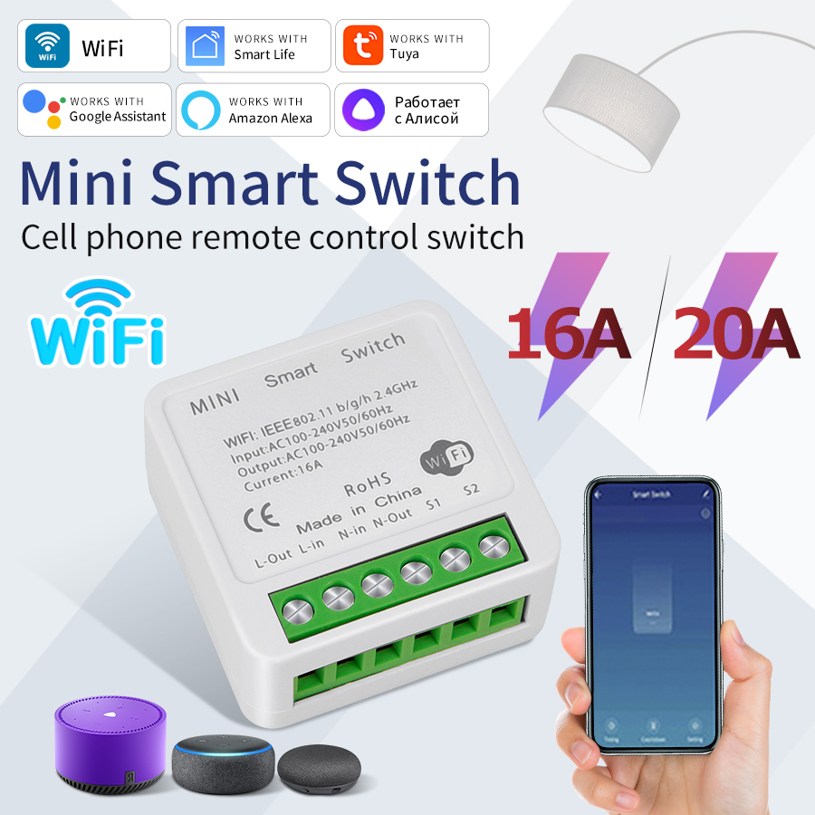 Tuya 4 Channel - 16A 20A Tuya WiFi Smart Switch