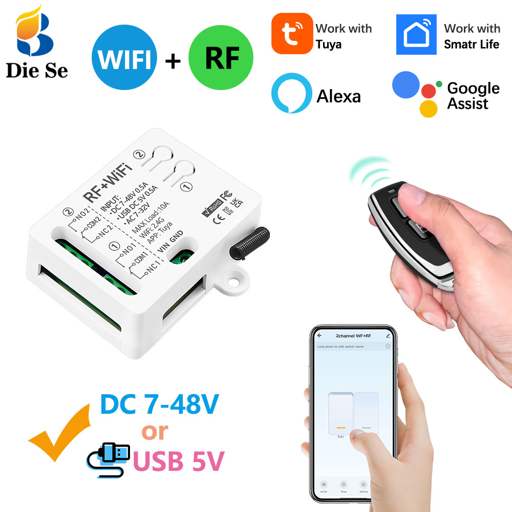 Tuya WiFi RF Switch DC 12V 24V - огляд і ціна Tuya 4 Channel